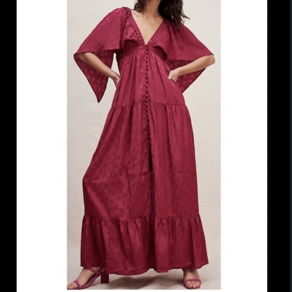 Free People Dresses & Skirts - NWT FREE PEOPLE cha cha silky maroon maxi dress size medium